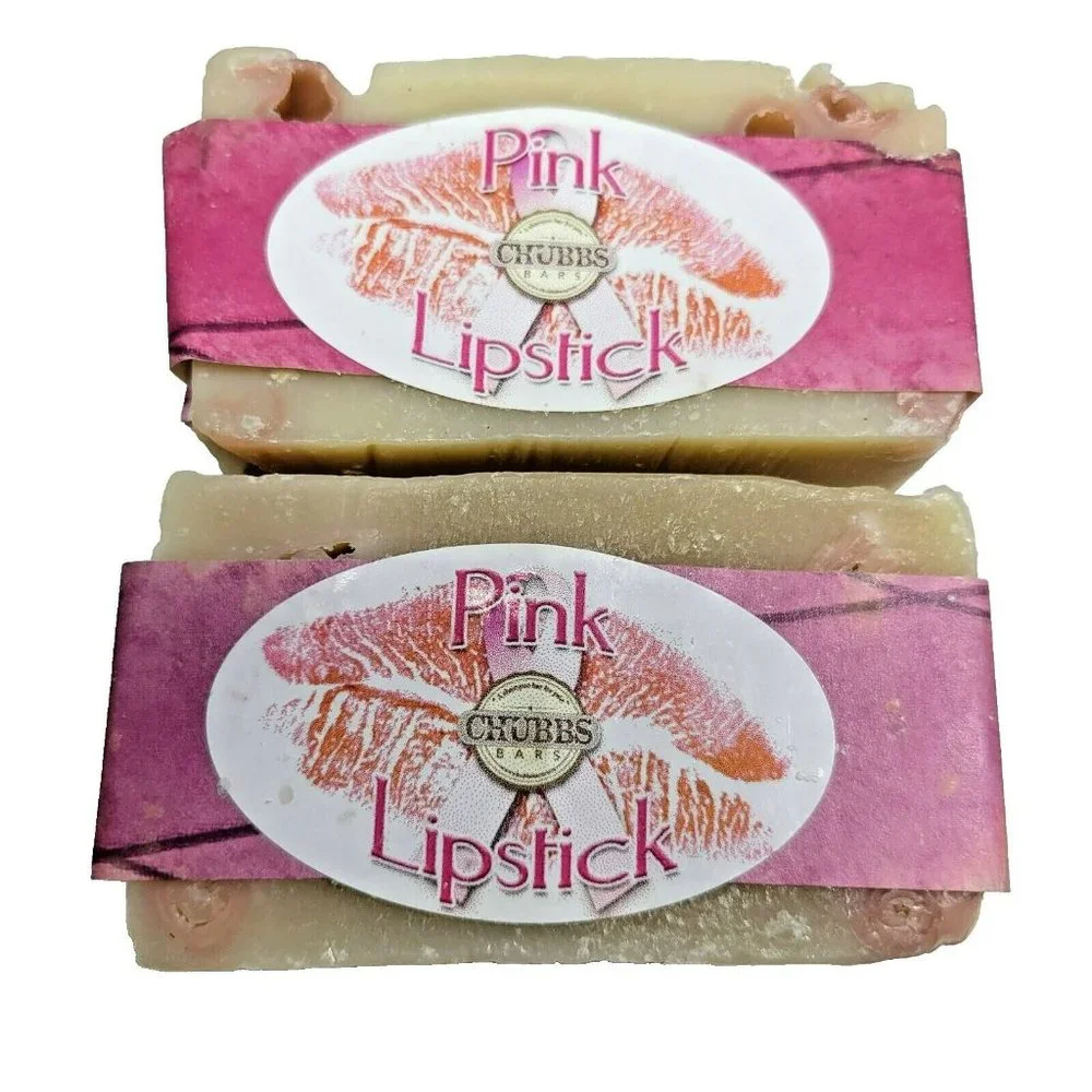CHUBBS Pet Shampoo Soap Bar Lot of 2 Pink Lipstick 4oz Organic Dog Cat Animal - Picture 1 of 3